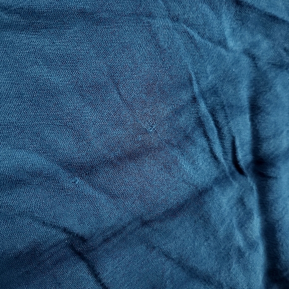 Vintage Blue Lace Up Neck Flowy Eyelet Top - Picture 9 of 9